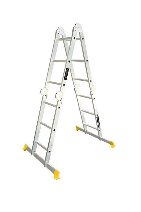 Складні алюмінієві сходи 4х3 ступені h=4400 мм max 150 кг MASTERTOOL 79-1603 Складні алюмінієві сходи 4х3 ступені h=4400 мм max 150 кг MASTERTOOL 79-1603