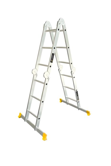 Лестница алюминиевая шарнирная 4х3 ступеней h=4400 мм max 150 кг MASTERTOOL 79-1603 Лестница алюминиевая шарнирная 4х3 ступеней h=4400 мм max 150 кг MASTERTOOL 79-1603