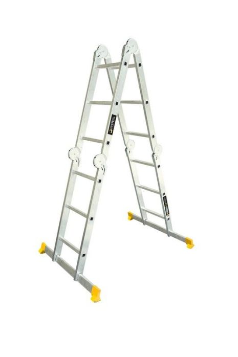 Лестница алюминиевая шарнирная 4х3 ступеней h=4400 мм max 150 кг MASTERTOOL 79-1603