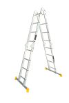 Шарнірні алюмінієві сходи 4х4 ступенів, h=5500 мм, max 150 кг, MASTERTOOL 79-1604