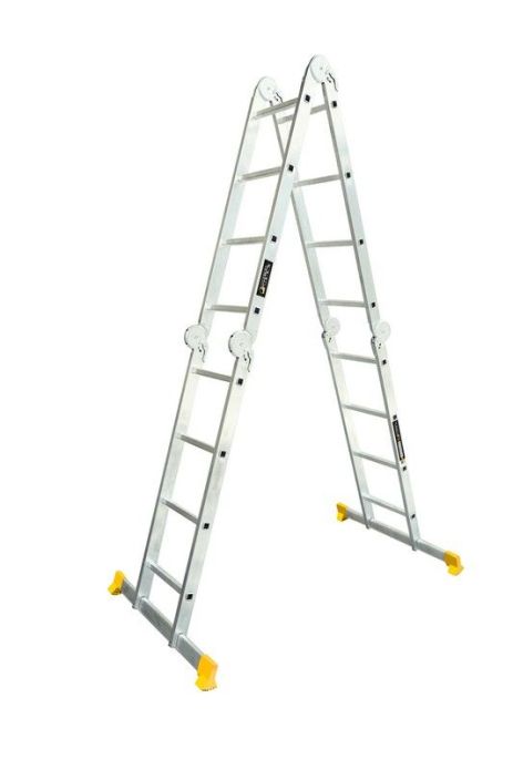 Лестница алюминиевая шарнирная 4х4 ступеней h=5500 мм max 150 кг MASTERTOOL 79-1604