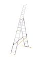 Алюмінієві трисекційні сходи, комбіновані 3х11 ступенів, h=7250 мм, max 150 кг, MASTERTOOL 79-1311