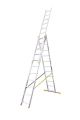 Лестница алюминиевая трехсекционная комбинированная 3х11 ступеней h=7250 мм max 150 кг MASTERTOOL 79-1311