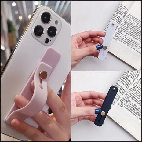 Тримач для телефону рожевий у вигляді ремінця на палець Попсокет