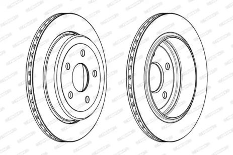 Диск тормозной JEEP JEEP GRAND CHEROKEE, JEEP GRAND CHEROKEE, FERODO (DDF2095C)