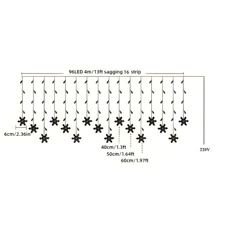 Гірлянда №17 LED + сніжинки 4*0,7м (холодний білий/220V) Гірлянда №17 LED + сніжинки 4*0,7м (холодний білий/220V)