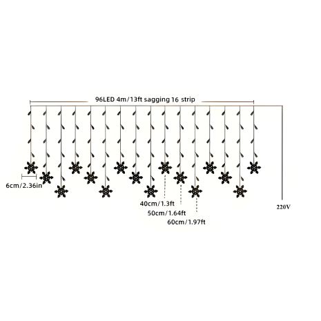 Гірлянда №16 LED + сніжинки 4*0,7м (кольорова/220V) Гірлянда №16 LED + сніжинки 4*0,7м (кольорова/220V)
