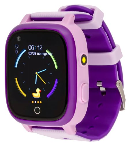 Детские смарт-часы с термометром AmiGo GO005 4G WIFI Purple UA UCRF