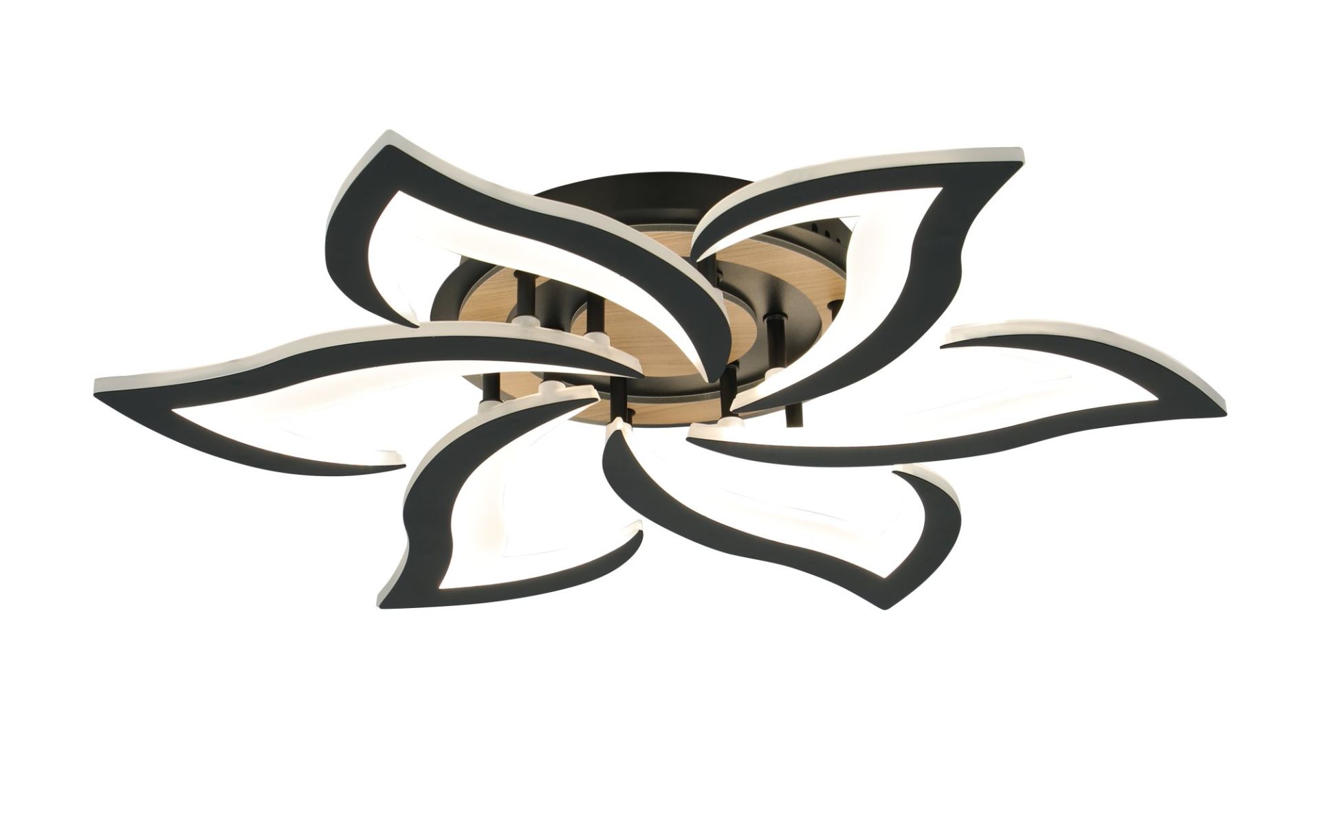 Люстра потолочная светодиодная VALESO 3310/6 черный + дерево Люстра потолочная светодиодная VALESO 3310/6 черный + дерево