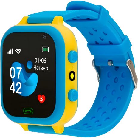 Детские умные часы AmiGo GO009 Camera+Led Blue/yellow UA UCRF