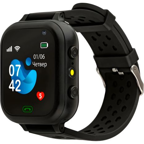 Дитячий смарт-годинник AmiGo GO009 з камерою, Led, Wi-Fi, BT5.0, 2G, 400mAh, Black UA UCRF