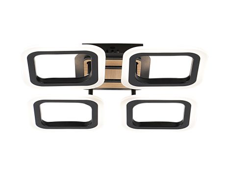 Диммируемая светодиодная люстра VALESO 3307/4, черный + дерево 4480Lm