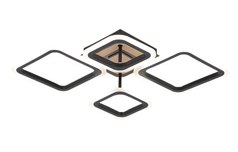 Світлодіодна стельова люстра VALESO 3307/2+2 чорний + дерево 72W з димером