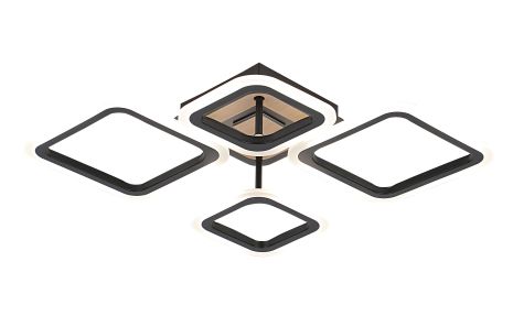 Світлодіодна стельова люстра VALESO 3307/2+2 чорний + дерево 72W з димером