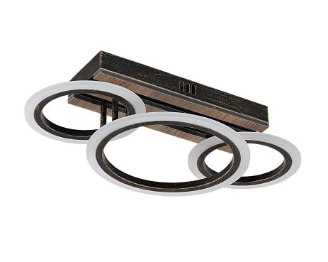 Люстра стельова світлодіодна VALESO 3300A/2+1 димерна чорний + золото + дерево