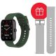 Смарт-годинник 2E Alpha SQ Music Edition, 46mm, IP68, BT5.2, 300mAh, black/green+ ремінець сірий UA UCRF
