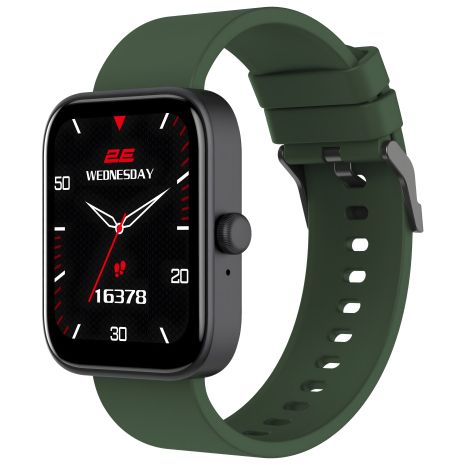 Годинник смарт 2E Alpha SQ Music Edition, 46mm, IP68, BT5.2, чорно-зелений