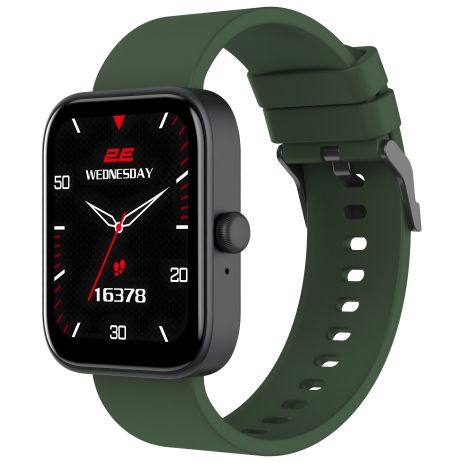 Умные часы 2E Alpha SQ Music Edition 46mm черные/зеленые UA UCRF