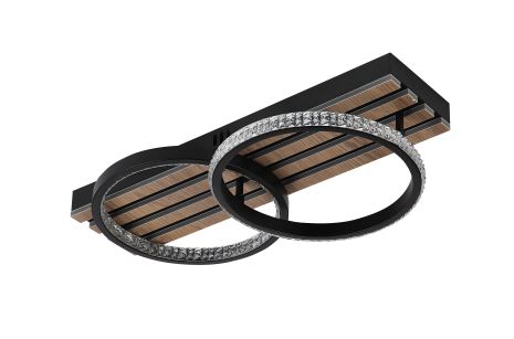 Потолочная светодиодная люстра VALESO 3302/2, акрил+металл+дерево, с диммером