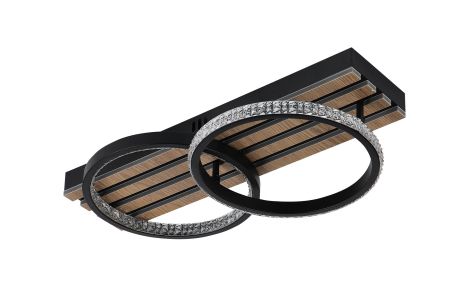 Люстра стельова світлодіодна VALESO 3302/2 LED акрил+метал+дерево димерна