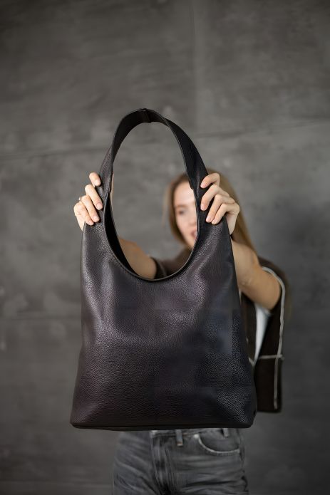 Жіноча сумка-шопер з натуральної шкіри флотар SKILL шоколад, SW150-2