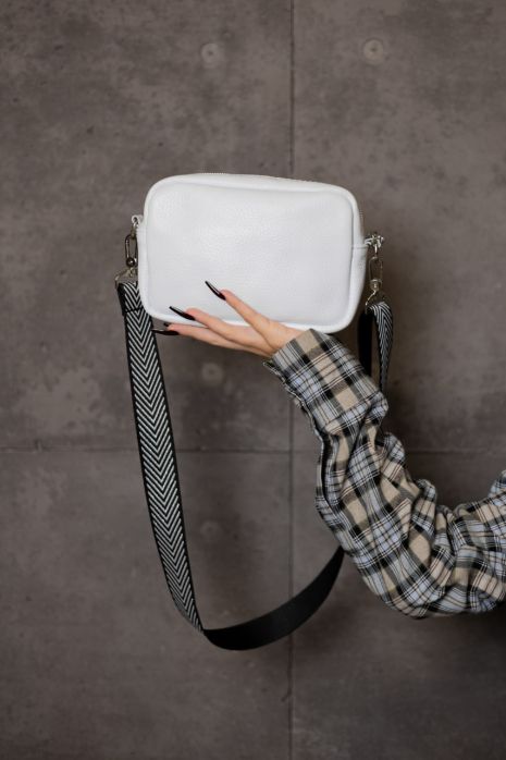 Жіноча сумка крос-боді з натуральної шкіри флотар SKILL біла