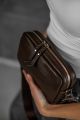 Жіноча сумка крос-боді з натуральної шкіри флотар SKILL шоколад