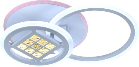 Акрілова світлодіодна люстра Sirius LI8860/2B WH (RGB) 68W+7W