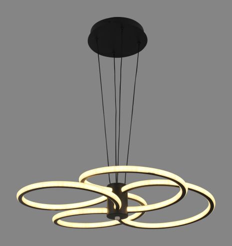 Люстра світлодіодна підвісна чорна Sirius LCD3076 BK