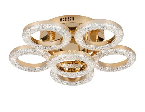 Светодиодная люстра акриловая Sirius 2723/5+1 GD 48W*2 Светодиодная люстра акриловая Sirius 2723/5+1 GD 48W*2