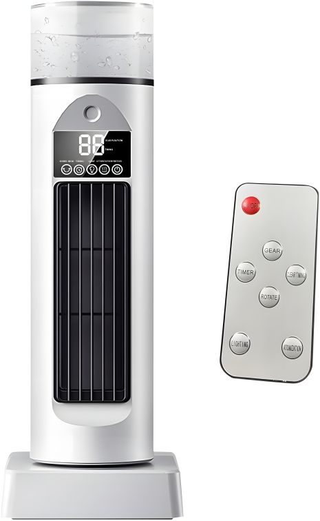 Баштовий вентилятор BYM-907S з живленням від USB, зволоженням та пультом, 2.5W, білий