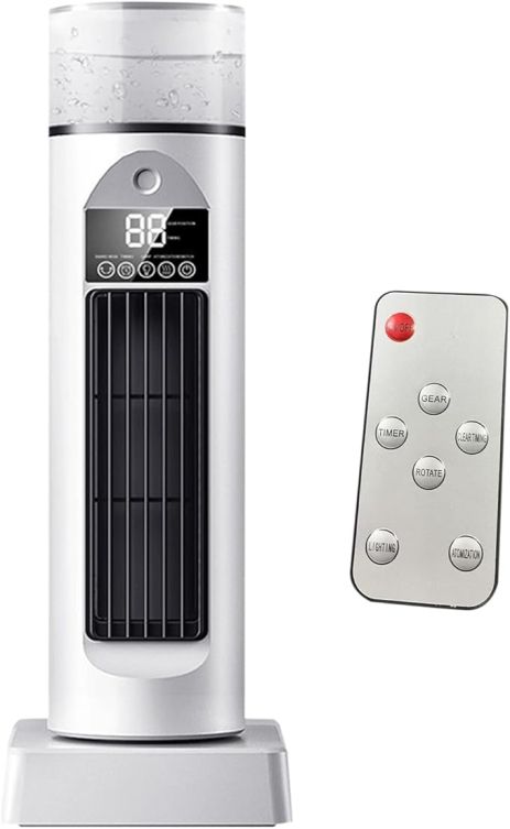 Башенный беспроводной вентилятор BYM-907S с питанием от USB, функцией увлажнения, подсветкой и пультом white Башенный беспроводной вентилятор BYM-907S с питанием от USB, функцией увлажнения, подсветкой и пультом white