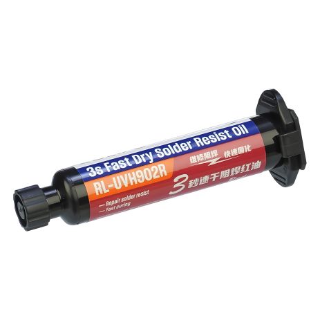 Швидковисихаючий лак ізоляційний Relife RL-UVH902R 3S, червоний, шприц, 10 ml