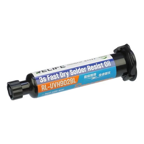 Быстросохнущий синий лак изоляционный Relife RL-UVH902BL 3S, в шприце, 10 мл