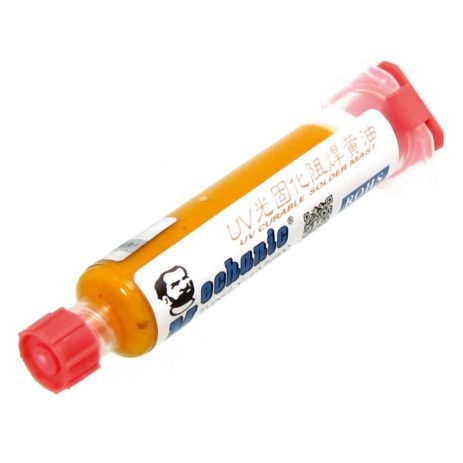 Лак ізоляційний Mechanic LY-UVH900, жовтий, у шприці, 10 ml (LW UV curing solder proof printing ink) Лак ізоляційний Mechanic LY-UVH900, жовтий, у шприці, 10 ml (LW UV curing solder proof printing ink)