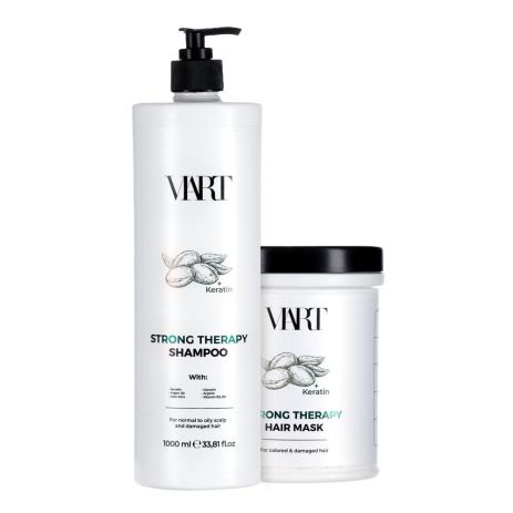 Набір VIART with Keratin & Argan Oil шампунь і маска для фарбованого та пошкодженого волосся, 2х500 мл (розлив)
