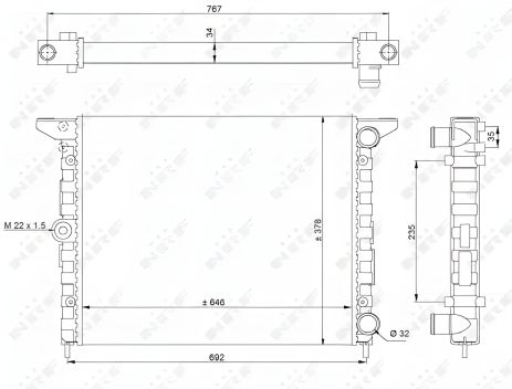 Радиатор охлаждения для SEAT ALHAMBRA, FORD GALAXY от NRF (519523) Радиатор охлаждения для SEAT ALHAMBRA, FORD GALAXY от NRF (519523)