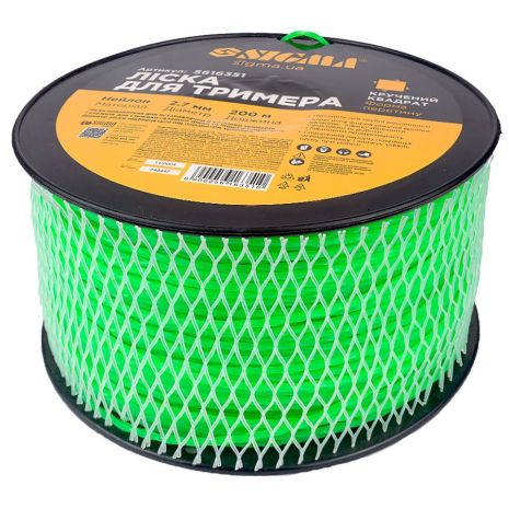 Лісочка для тримера кручений квадрат Ø2.7мм 200м котушка SIGMA 5616351