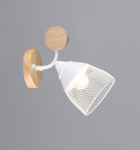 Бра настінне на 1 плафон VALESO N6779/1W E27 Білий + Дерево N6779/1W Бра настінне на 1 плафон VALESO N6779/1W E27 Білий + Дерево N6779/1W