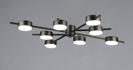 Люстра стельова світлодіодна на 8 плафонів VALESO N6717/8 GX53 Чорний N6717/8 – Елегантний