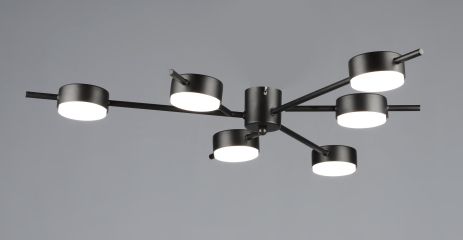 Люстра стельова світлодіодна на 6 плафонів VALESO N6717/6 GX53 Чорний N6717/6