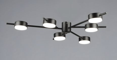 Шестиплафонная светодиодная потолочная люстра VALESO N6717/6 GX53 Черный N6717/6