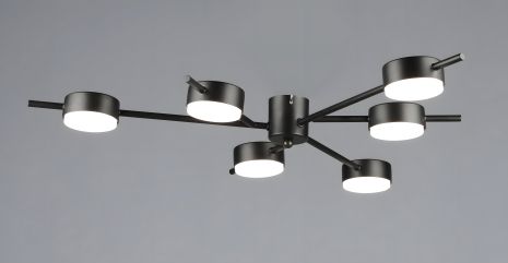 Шестиплафонная светодиодная потолочная люстра VALESO N6717/6 GX53 Черный N6717/6