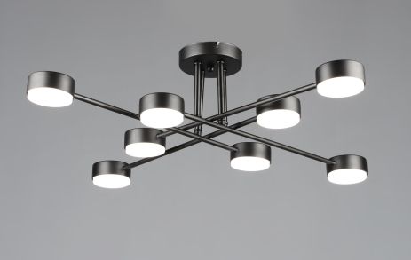 Люстра стельова світлодіодна на 8 плафонів VALESO N6716/8 GX53 Чорний N6716/8