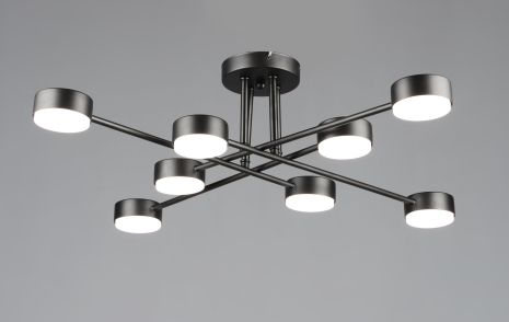 LED Люстра стельова на 8 плафонів VALESO N6716/8 GX53, чорна LED Люстра стельова на 8 плафонів VALESO N6716/8 GX53, чорна