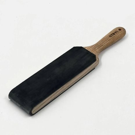 Двусторонний брусок STRYI с кожаным покрытием для заточки и правки инструмента, 360*70*25 мм