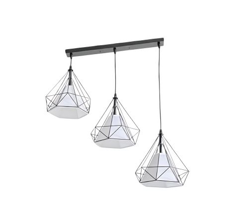 Підвісний світильник на 3 плафони VALESO TY01B-3 Лофт чорний E27 Підвісний світильник на 3 плафони VALESO TY01B-3 Лофт чорний E27