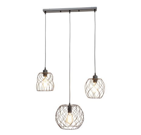 Три плафонний підвісний світильник VALESO TY403-3 Лофт чорний E27 Три плафонний підвісний світильник VALESO TY403-3 Лофт чорний E27