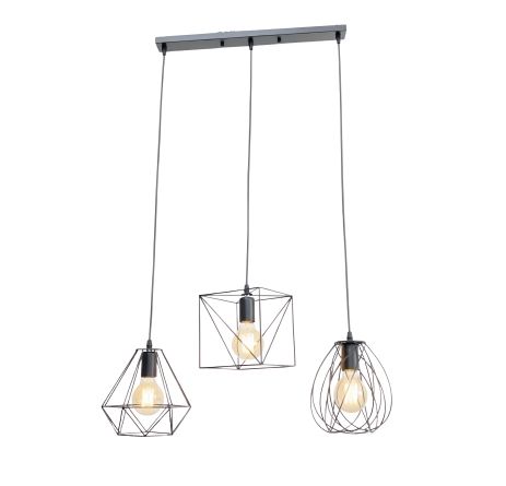 Подвесной светильник на три плафона VALESO TY307-3 Лофт черный E27