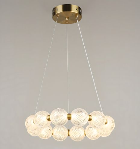 Подвесная светодиодная люстра VALESO YH1438/24W, 24W, белый, медь, сталь, акрил